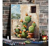 TEMU 1 kit de pintura de de cactus, 15,75 x 19,69 pulgadas sin , pintura de acrílico al óleo DIY, decoración para el hogar manual, regalo para la decoración alegre del Año 2025
