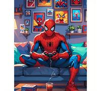 TEMU 1 Kit de Pintura por Números para Adultos - -Man Jugando, 40×50 cm/15.7x19.6 Pulgadas, Set en DIY, Decoración Manual para Navidad, Acción de Gracias y , Ideal para Principiantes, Diseño Sin