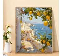 TEMU 1 Kit de Pintura por Números para Adultos Principiantes - Pinturas Acrílicas, , 3 Pinceles y Manual de Instrucciones | de un Callejón con Limones Colgantes | 40x50 cm / 15.7x20 pulgadas Sin