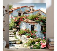 TEMU 1 Kit de Pintura por Números para Principiantes con Pinturas Acrílicas, , 3 Pinceles y Manual de Instrucciones - Paisaje de Pintado a en 40x50 cm/15.7x20 pulgadas Sin