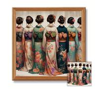 TEMU 1 kit de punto de cruz impreso sin de 40X40 cm/15.7X15.7 pulgadas, 11CT/14CT, con una elegante dama, ideal para principiantes adultos que buscan una relajante. El kit impreso, aguja, hilo y .