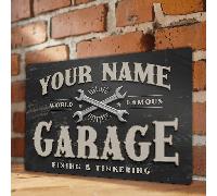 TEMU 1 letrero de metal personalizado con , letrero de garaje a medida, letrero de o tienda personalizado, letrero de aluminio que mide 8X12 pulgadas