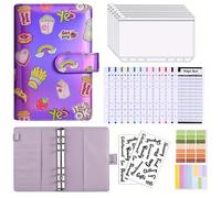 TEMU 1 Libreta de Creativa con A6, de Dibujos Animados + 12 Bolsas con Cremallera + 2 Pegatinas en Inglés + Etiquetas Prácticas