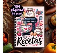 TEMU 1 Libro de Cocina Española y Diario Bilingüe - Cuaderno A5 con Guía en Español/Inglés, Libro de Recetas Ideal para Chefs, de Español y Planificadores Bilingües