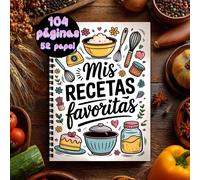 TEMU 1 Libro de Recetas | Cuaderno A5 con Encuadernación en en Español, Capacidad para 100 Recetas, Diseño Lindo de Cocina , Color Mezclado, Estilo Vintage