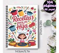 TEMU 1 Libro de Recetas en Español con de Ingredientes y Instrucciones - Cocina A5 Encuadernado Alambre, para la Preparación Bilingüe del , Regalo Ideal para Chefs, Panaderos e Amantes Gourmet (Papel)