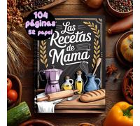 TEMU 1 Libro de Recetas en Español - Cuaderno A5 con y Encuadernación de Línea, Diario de Recetas para Cocinar, Hornear y Planificar Comidas - Organizador de Cocina en Español con