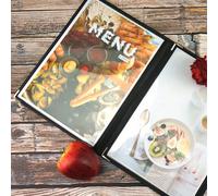 TEMU 1 libro de recetas estilo con menú transparente de PVC, tamaño A4