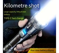 TEMU 1 linterna LED XHP50 ultra fuerte con batería recargable incorporada, luz de camping súper y enfocable variable adecuada para acampar y exploración al , linterna recargable