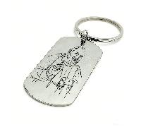 TEMU 1 llavero de rosario con diseño minimalista de la estatua de la del 'Padre Pío' con metal cepillado, un accesorio versátil para la protección de