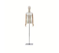 TEMU 1 maniquí, altura ajustable con base de hierro, exhibición de ropa de cuerpo completo, brazos de madera, accesorio para vestido de novia