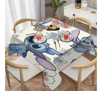 TEMU 1 mantel con diseño de Stitch de Disney | Estampado floral, poliéster duradero, ideal para fiestas, cenas y uso diario, el diseño mejora los espacios de comedor y la decoración de
