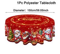 TEMU 1 mantel temático navideño con diseños de Papá Noel, muñecos de nieve y renos, ideal para mesas rectangulares y redondas, para comidas en casa y fiestas al