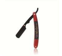 TEMU 1 Maquinilla de Afeitar Manual Vintage | Maquinilla de Afeitar Plegable de Madera de Ébano con de Tallado para Peinar y Cepillar de Acero Inoxidable (Cuchillas No Incluidas)