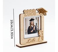 TEMU 1 Marco de Fotos de Madera, Adorno, Marco de Fotos Personalizado, Tablero de Fotos para de Graduación, un Regalo de Graduación Muy Grande, Texto de Personalizable