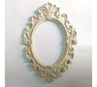 TEMU 1 Marco de Fotos Estilo Europeo Sin Pintar, 31*20 cm/12.2*7.87 pulgadas, Ideal para y Decoración del Hogar, Corte Ovalado con Tallados Clásicos Intrincados, como Regalo Festivo