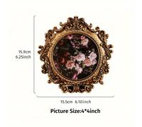 TEMU 1 Marco de fotos vintage estilo europeo con dorado, con un diseño floral , adecuado para colocar de pie como para colgar como un marco de fotos decorativo