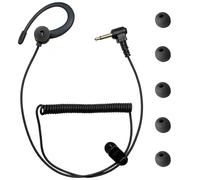 TEMU 1 , Micrófono de oído de 3.5 mm para altavoz de radio para Motorola Kenwood Baofeng, Micrófono de , Auricular con gancho para de G (con 5 tapones para los oídos), Sin batería