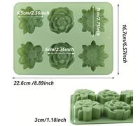 TEMU 1 Molde de silicona con forma de flor para pastel | Versátil para pasteles, helados de frutas, pudines, chocolate, dulces, jabón, velas - Verde, Uso multi-festivo