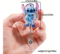 TEMU 1 o 5 piezas de Tarjeta de Identificación Escalable Disney Doctor Stitch - Duradero, Ideal para Enfermeras, Trabajadores Médicos, Accesorios Diarios para Enfermeros, Accesorios para Empleados