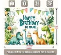 TEMU 1 pancarta personalizada de con temática de dinosaurios para decoración interior del hogar, para y celebraciones de aniversario, no necesita alimentación