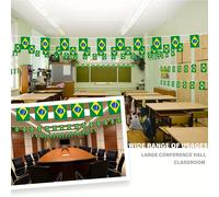 TEMU 1 Paquete/20 Banderas de Cuerda Brasileñas | Poliéster Duradero, Versátil para , Fiestas, Negocios, Deportes, Festivales, Adecuado para Todas