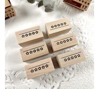 TEMU 1 paquete de 6 hojas de evaluación vintage, sello decorativo, papel de oficina para álbumes de recortes, sello de goma de madera, sello estándar para manualidades DIY.