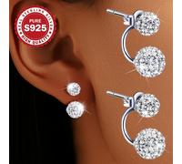 TEMU 1 Par de Aretes para Mujer, S925 Plata Shambala , Pendientes Brillantes con Lentejuelas para Fiestas y , Hipoalergénicos