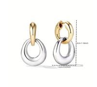 TEMU 1 par de aretes redondos con metálica estilo europeo y diseño delicado en caída. Ideales para fiestas, , compromisos y looks casuales