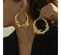 TEMU 1 Par de Aros de Bambú LXALRY - Aros de Bambú, Pendientes Minimalistas en Nudos Chinos, Joyería para Uso Diario, Estilo Retro Boho para y Fiestas, Regalo Usable Todo el Año (Sin Baño)