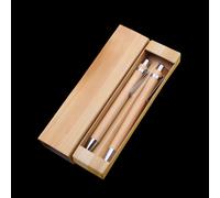 TEMU 1 Par de Bolígrafos Personalizados de Bambú con Estuche de Papel Simulado, Bolígrafo de Madera y Metal con Gancho para Pantalla Táctil, Regalo Ideal para