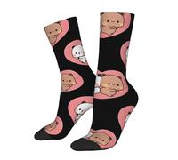 TEMU 1 par de calcetines de de poliéster, 95% poliéster 5% elastano, lavable a , con personajes impresas aleatorios de Happy Bubu Dudu, para Vintage Hip Hop Novelty
