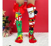 TEMU 1 Par de Calcetines Navideños Jumbo 3D de Santa Claus la - para Fiestas de Navidad, Elfo y Regalo Festivo (Tallas Pequeñas 6x) - a , Medias de Nylon Duraderas para de Invierno