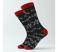 TEMU 1 Par de Calcetines Unisex de Media Caña con Estampado de Fórmulas Matemáticas en , Diseño Divertido y Único para Todas