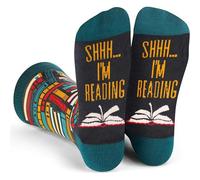 TEMU 1 Par de Calcetines Unisex de Media Caña, SHHH... LEYENDO, y a , Cómodos y Transpirables, Ideales para Uso en Exteriores, Hogar y Fiestas, a