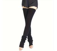 TEMU 1 Par de Calentadores de Pierna de para Mujer - Suaves, Grosos, Invisible, para Todo el Año, Lavable en Máquina, Color Sólido ( y Negro), Regalo para Mujer o , Calcetines de Invierno, Calzado ,