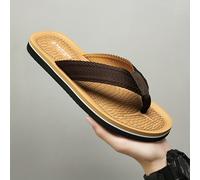 TEMU 1 Par de Chanclas Antideslizantes - Marrón / con y Cierre de Correa Mágica, Acolchada y Transpirable | Ideal para Playa, Hogar y Uso Casual - Calzado Súper Económico