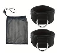 TEMU 1 par de correas de tobillo/dedos ajustables de para máquinas de cables - con forro , goma sintética, negro, ajuste universal