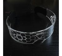 TEMU 1 par de Gafas LED para Hombre - Estilo Cyberpunk , 7 de Color con Lentes Hexagonales, Gafas Fosforescentes para Cosplay, Halloween Festivos | | Plástico