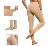 TEMU 1 Par de Leggings de Compresión Térmica para Mujeres - Compresión Gradual de 15-20mmHg, Tejido sin Costuras, Cintura, y , de Nylon y Spandex, Lavar en Máquina - Medias para Uso Diario