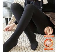 TEMU 1 Par de Leggings Gruesos Verticales de Cintura para Mujer | Cálidos para -Otoño, Forro Polar de 150g, Tejido la , Lavables a Máquina