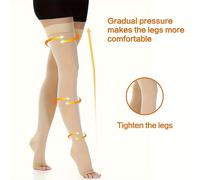 TEMU 1 Par de Medias Altas a la 20-30mmHg Compresión para Hombres y Mujeres - Calidad Profesional con Cuidado en Pantorrillas, Piernas e Varices, Abierto al Dedo del Pié & Lavable a Máquina (Unisex)