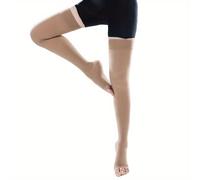 TEMU 1 Par de Medias Compresivas Abiertas para el Pie de 23-32mmHg, Calcetines de Presión 2 Altos la Pantorrilla Unisex para Correr y Viajar