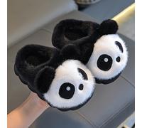 TEMU 1 par de pantuflas de felpa de invierno para niños y niñas, cálidas y forradas, pantuflas de panda para bebés y niños pequeños para uso en el hogar