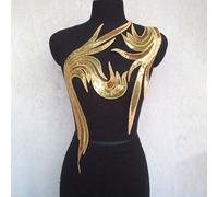 TEMU 1 Par de Parches Azules con Lentejuelas Bordadas con Apliques Florales - Vestido de Novia, Ropa de Moda y Decoración de Falda, Costura de Tela - Proyecto de Manualidades Diseño de Bordado Étnico