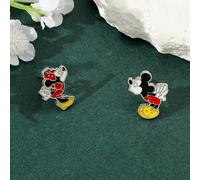 TEMU 1 Par de Pendientes Asimétricos de Esmalte de Disney & Minnie - Diseño de Dibujos Animados , Aleación de Zinc, Perfectos para Uso Diario o Regalo, Joyería, , Adecuados como Regalo para