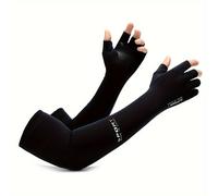 TEMU 1 par de unisex, guantes de medio dedo antideslizantes y transpirables para deportes al , elásticos y transpirables con palma de silicona antideslizante, mayor para mejor protección del brazo