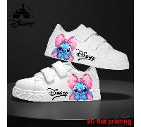 TEMU 1 par de zapatillas de moda unisex de Disney con estampado 2D de Stitch - Zapatos blancos casuales de caña con cierre, cómodos para todas , perfectos para , el deporte y el uso diario.