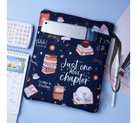 TEMU 1 para libro " " con cremallera y bolsillo frontal, para cubiertas de libros de blanda, regalos ideales para amantes de la lectura