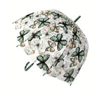 TEMU 1 paraguas transparente de mango largo con estampado de mariposas mexicanas, para salidas y fotografía